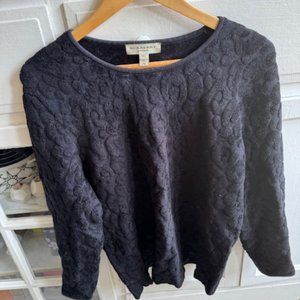 Burberry Sweater Black Leopard Print Size L
